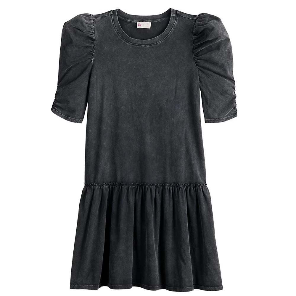 So dark grey shortish puffy sleeves dress size M